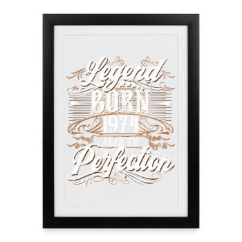 1974 Legend Year of construction Year of birth Year - Framed poster (27 × 37 cm) - black - Front