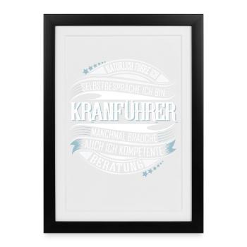 Kranführer - Gerahmtes Poster (27 × 37 cm) - Schwarz - Vorne