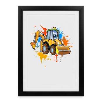 Pelleteuses - Affiche encadrée (27 × 37 cm) - noir - Devant