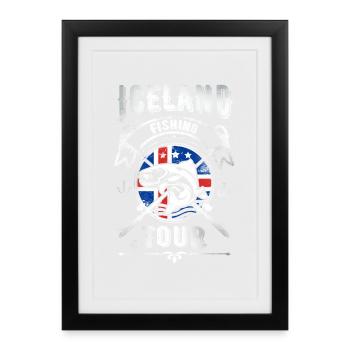 Iceland Fishing Fishing Tour - Framed poster (27 × 37 cm) - black - Front