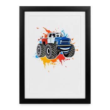 Camion monstre - Affiche encadrée (27 × 37 cm) - noir - Devant