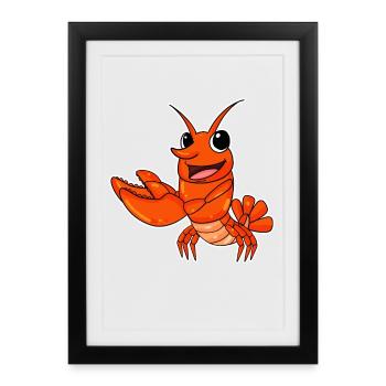 Homard - Affiche encadrée (27 × 37 cm) - noir - Devant