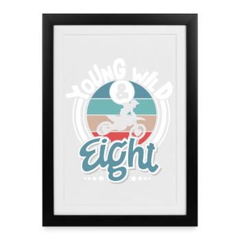 Motocross enfants 8 ans - Affiche encadrée (27 × 37 cm) - noir - Devant