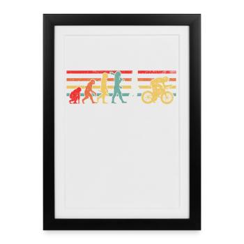 Radfahren Radfahrer - Gerahmtes Poster (27 × 37 cm) - Schwarz - Vorne