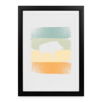 Sanglier - Affiche encadrée (27 × 37 cm) - noir - Devant