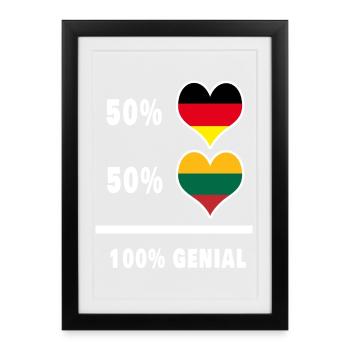 Germany and Lithuania 100% Ingenious / Gift - Framed poster (27 × 37 cm) - black - Front
