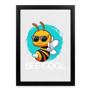 Bee Cool Bee with Sunglasses - Framed poster (27 × 37 cm) - black - Front