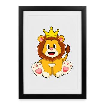 Couronne de Lion - Affiche encadrée (27 × 37 cm) - noir - Devant