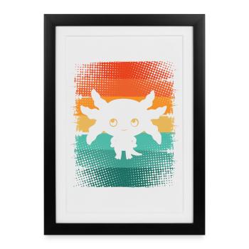 Axolotl - Affiche encadrée (27 × 37 cm) - noir - Devant
