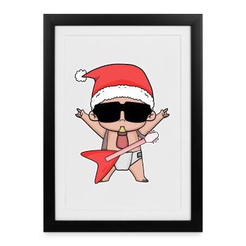 Cool Baby Noël - Affiche encadrée (27 × 37 cm) - noir - Devant