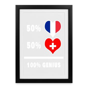 France and Switzerland Genius / Gift - Framed poster (27 × 37 cm) - black - Front