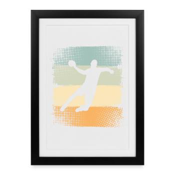 Handball - Affiche encadrée (27 × 37 cm) - noir - Devant