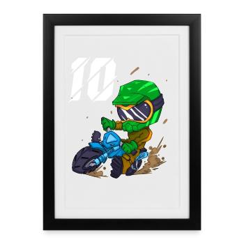 10 years Motocross 10th birthday - Framed poster (27 × 37 cm) - black - Front