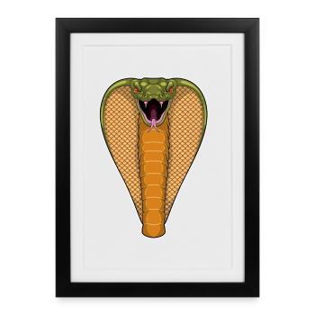 Serpent Cobra - Affiche encadrée (27 × 37 cm) - noir - Devant