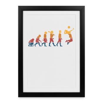Volleyball Volleyballspieler - Gerahmtes Poster (27 × 37 cm) - Schwarz - Vorne