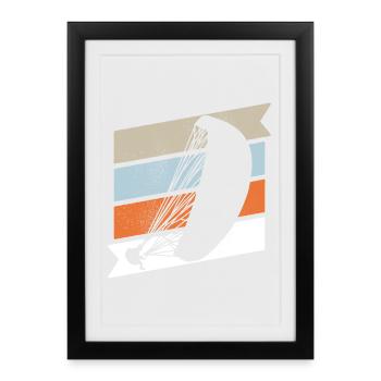 Parapente Parapente Pilot Vintage - Affiche encadrée (27 × 37 cm) - noir - Devant