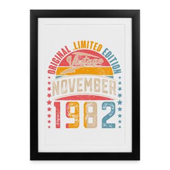 1982 November vintage 40th birthday Vintage - Framed poster (27 × 37 cm) - black - Front