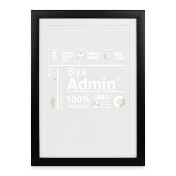 sys admin Content Irony Humor Computer Nerd pc cor - Framed poster (27 × 37 cm) - black - Front