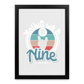 9 years 9th birthday - Framed poster (27 × 37 cm) - black - Front