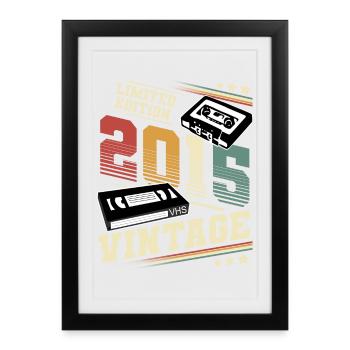 2015 Year of birth Year of construction Birthday vintage - Framed poster (27 × 37 cm) - black - Front