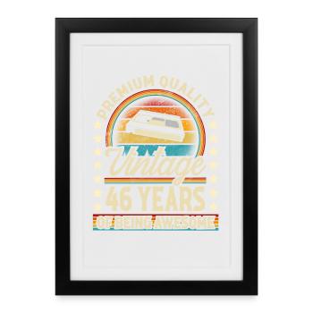 46th Birthday Vintage Vhs - Framed poster (27 × 37 cm) - black - Front