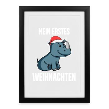 mein erstes Weihnachten - Baby - Gerahmtes Poster (27 × 37 cm) - Schwarz - Vorne