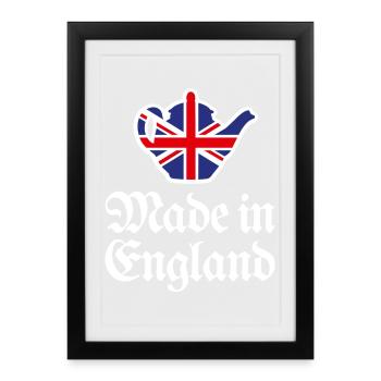 Union Jack Flag Made in England British UK teapot - Framed poster (27 × 37 cm) - black - Front