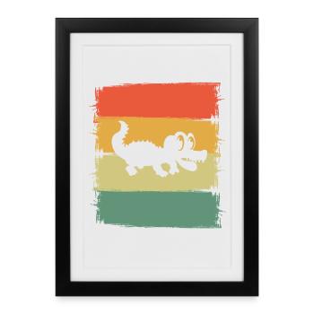 Aligator Crocodile - Affiche encadrée (27 × 37 cm) - noir - Devant