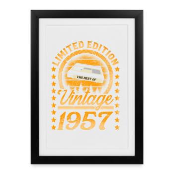1957 Year of construction Year of birth Birthday - Framed poster (27 × 37 cm) - black - Front