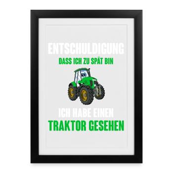 Traktor - Gerahmtes Poster (27 × 37 cm) - Schwarz - Vorne