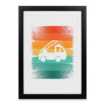 Fire brigade - Framed poster (27 × 37 cm) - black - Front