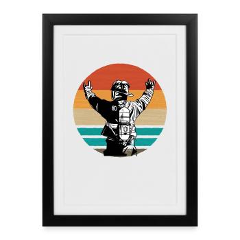Retro Sunset Duo - Framed poster (27 × 37 cm) - black - Front