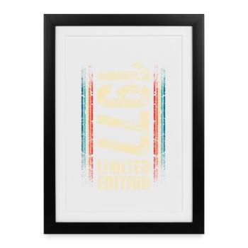 1977 Year of birth Year of construction Born Birthday - Framed poster (27 × 37 cm) - black - Front