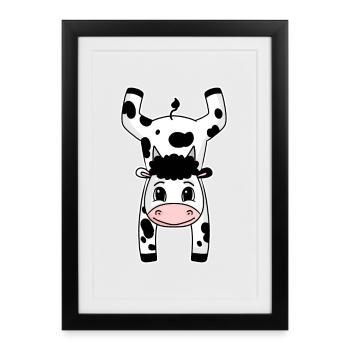Gymnastics Sport Handstand Cow - Framed poster (27 × 37 cm) - black - Front