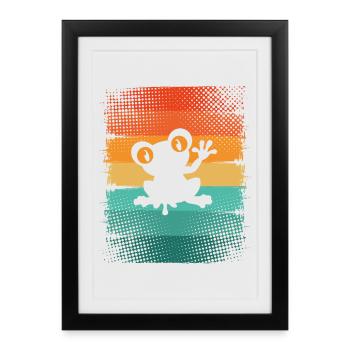 Grenouille - Affiche encadrée (27 × 37 cm) - noir - Devant