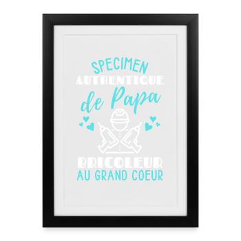 Spécimen Authentique de Papa Bricoleur/Humour papa - Affiche encadrée (27 × 37 cm) - noir - Devant