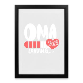 Oma 2023 - Werdende Oma 2023 - Gerahmtes Poster (27 × 37 cm) - Schwarz - Vorne