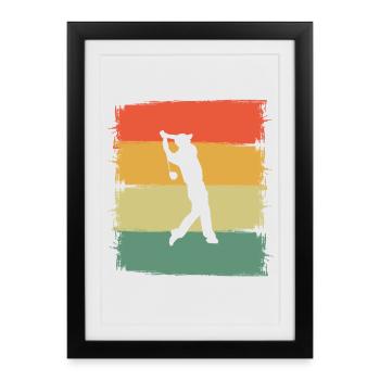 Golfeur de golf - Affiche encadrée (27 × 37 cm) - noir - Devant