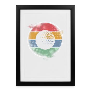 Balle de golf Golf - Affiche encadrée (27 × 37 cm) - noir - Devant
