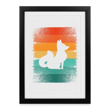 Fox - Framed poster (27 × 37 cm) - black - Front