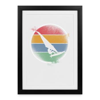 Surfer Surf - Affiche encadrée (27 × 37 cm) - noir - Devant