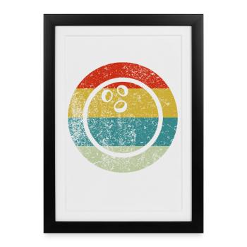 retro vintage bowling - Framed poster (27 × 37 cm) - black - Front