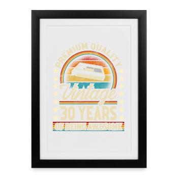 30th Birthday Vintage Vhs - Framed poster (27 × 37 cm) - black - Front