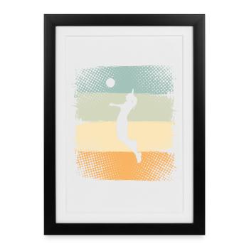 Volley-ball - Affiche encadrée (27 × 37 cm) - noir - Devant