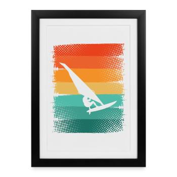 Windsurfing - Framed poster (27 × 37 cm) - black - Front