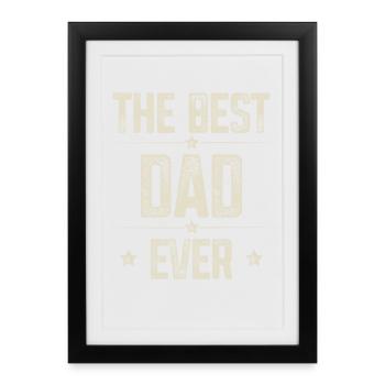 Papa Père Meilleur Papa - Affiche encadrée (27 × 37 cm) - noir - Devant