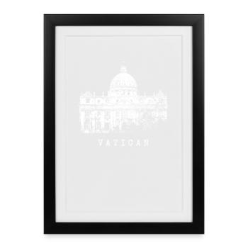 Vatican St. Peter's Basilica Vintage Vatican City Vatican Rome - Framed poster (27 × 37 cm) - black - Front