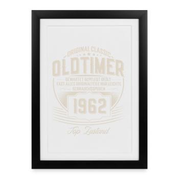 1962 Geburtsjahr Jahrgang 60.Geburtstag Oldtimer - Gerahmtes Poster (27 × 37 cm) - Schwarz - Vorne
