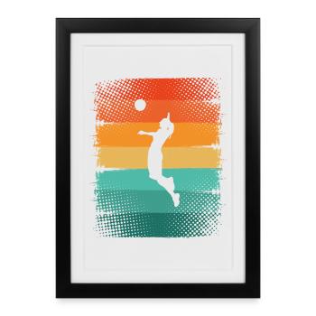Volley-ball - Affiche encadrée (27 × 37 cm) - noir - Devant
