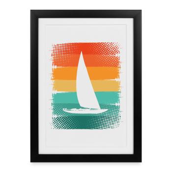 Voilier - Affiche encadrée (27 × 37 cm) - noir - Devant